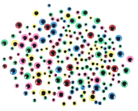 ABOOFAN 200 Adesivi Occhi per Bambole Fai da Te Occhi Mobili Autoadesivi Colorati Assortiti in Varie Dimensioni Set Decorativo per Progetti Artigianali e Lavoretti Creativi
