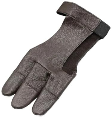 QAUUCP Bågskytte handskar förtjockat läder bågskytte handskar för män och kvinnor utomhus fingerskydd båge pilar