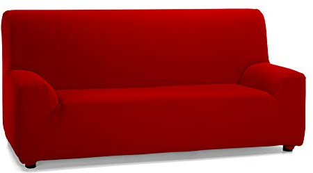 Martina Home Tunez housse de canapé élastiquée 3 Places 3 Plazas (180-240 cm) rouge
