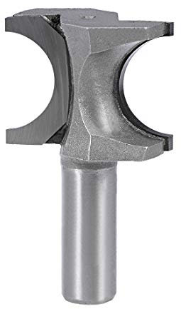 sourcing map Router Bit 1/2 Shank 7/8 inch Dia Half Round End Mill, 2 Flute Bull Nose Grooving Carbide for Woodworking Engraving Edge Trimmer