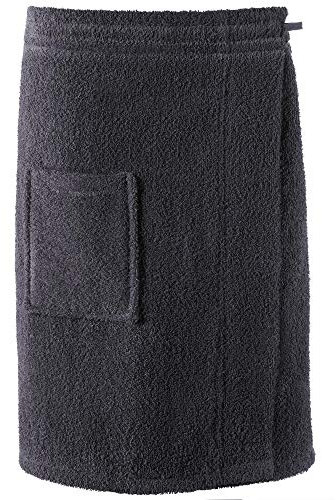 CelinaTex Funlike Kilt kurz S/M anthrazit Baumwolle Saunakilt Frottee Sarong Saunatuch Saunasarong