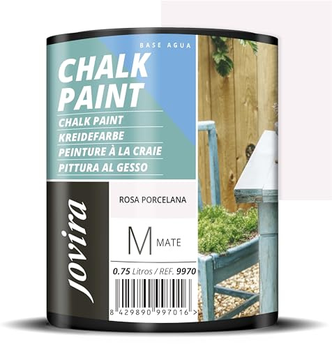JOVIRA PINTURAS Pintura Tiza - Chalk Paint al Agua Mate. Renueva tus muebles con creatividad. (750 Mililitros, Rosa Porcelana) C-26A