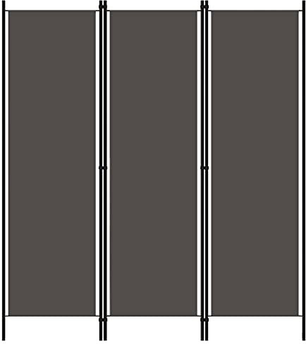 vidaXL Biombo Divisor de 3 Paneles de Pie Plegable Separador Habitación Dormitorio Estancia Decoración Partición Privacidad Gris Antracita 150x180 cm
