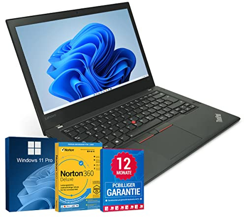 Lenovo ThinkPad T470 14 tums Full HD Laptop Intel Core i5-7300U@ upp till 3,5 GHz 8 GB 256 GB SSD med Windows 11 Pro och gratis antivirusprogram inkl. 12 månaders garanti (renoverad)