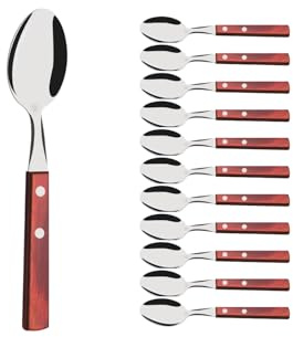 Tramontina - Cuillère de table rouge 19cm. Inox et technobois. X 12