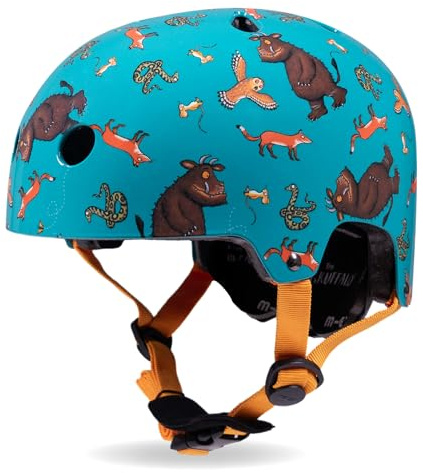 Micro Scooters | Bike/Scooter Printed Deluxe Children's Helmet | Cycling Accessories | Adjustable Headwear | Boys & Girls | 48-54cm | Gruffalo Aqua