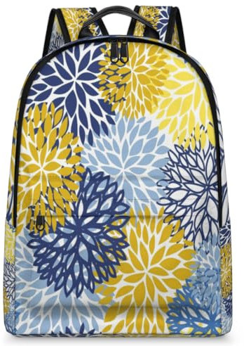 TropicalLife Frühlings-Chrysanthemen-Rucksack für Herren, Damen, Kinder, Mädchen, Jungen, Frühlingsblumen-Rucksack, großes Fassungsvermögen, 23,5 l, Rucksack, Schule, Büchertasche, Reisen, lässig,