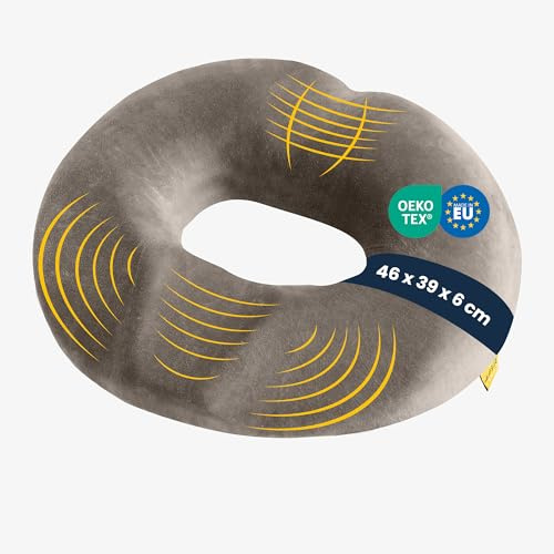 SLEEP COMFY Premium minnesskum sittring svanskottsavlastning, ortopedisk hemorrojder sittdyna rund, munkdyna, svanskottskudde antidecubitus sittdyna, sittmunk, hemorrojdkudde hålkudde