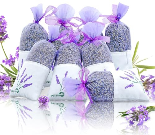 8 Packs Lavender Sachet Bags for Drawers and Closets, Long-Lasting Lavender Scented Sachets Home Fragrance Hanging Closet Odor Eliminator, Smell Good for House