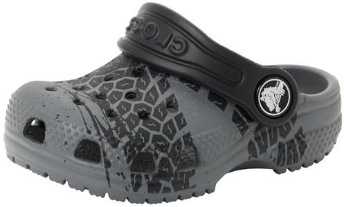 Crocs Classic Tire Print Clog T, Zoccoli Unisex - Bambini e Ragazzi, Grigio Ardesia, 22/23 EU