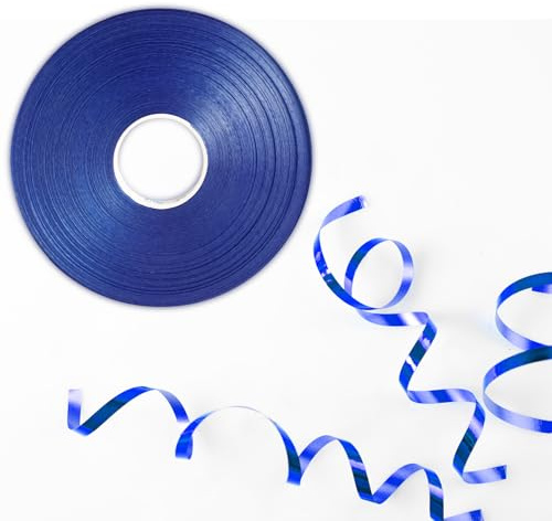 Cinta rizadora azul brillante para globos, cinta rizada con láser para envolver regalos, arte, manualidades, bodas, cumpleaños, fiestas y decoraciones de Navidad