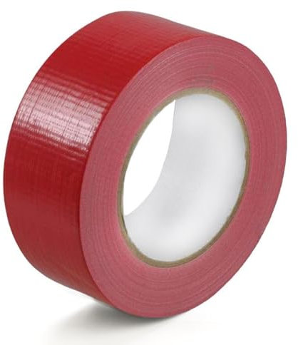 Abacus Range Duct Tape Red - 48mm x 45m - Strong Gaffer Tape Heavy Duty Cloth Tape, Super Sticky Adhesive Waterproof Multipurpose