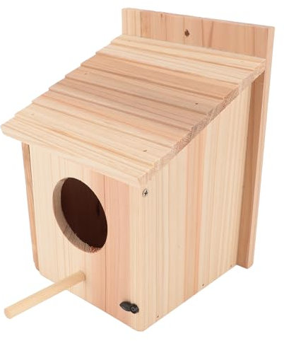 Nichoir à Oiseaux en Bois, Robuste avec Poteau Debout, pour Oiseaux Bleus, Merles, Colibris, Décoration de Jardin Extérieur, Matériau en Sapin