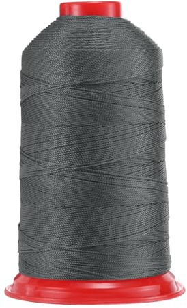 QUARKZMAN 700 Iarde Filo da Cucire in Nylon Legato Dimensione 840D/3 Filo da Cucire Pesante in Nylon per Tappezzeria per Esterno per Pelle Jeans E Tessitura Grigio