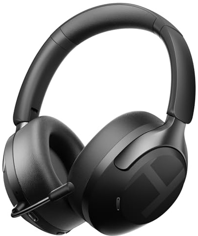 HAYLOU Cuffie sovrauricolari con cancellazione del rumore S40, ANC ibrido da 50 dB con modalità multiple, audio wireless LDAC ad alta risoluzione, 90 ore di riproduzione, equalizzatore personalizzato