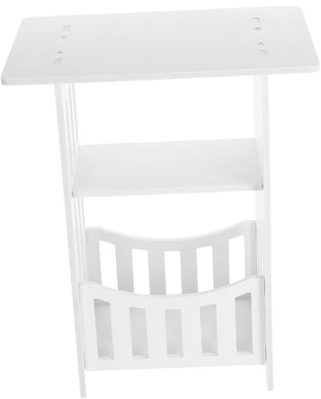 VALICLUD Mesa Auxiliar Pequeña Blanca para Dormitorio y Salón Mesita de Noche Moderna y Hueca Mesa Multifuncional para Rincón y Sofá Mueble Práctico para Hogar Compacto