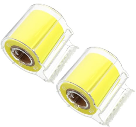 SEWACC 2 Rouleaux de Notes Autocollantes Jaunes Papier Adhésif Repositionnable Bloc-Notes de Bureau Portables pour Bureau École et Maison Fournitures de Bureau Colorées et Lumineuses