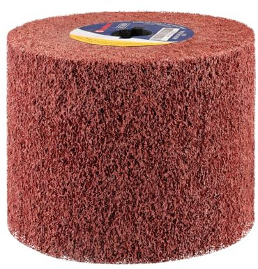 Shineboc Spazzola a Rullo Abrasivo in Fibra Sintetica,per Ristrutturare Superfici di tutti i tipi Abrasivo per Macchina Smerigliatrice,Ø120x100x19MM - Grana 80