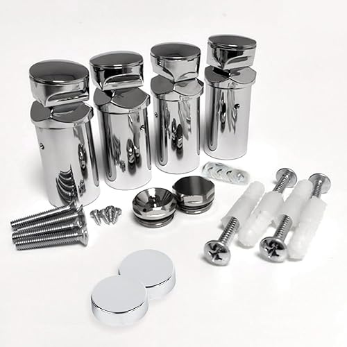 Myhomeware Radiator Accessories,Towel Rail Radiators Universal Brackets Chrome,White,Black, Radiator Valves (Chrome Full Brackets With Plugs)