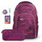 coocazoo Schulrucksack-Set Joker „Berry Bubbles & Follow Me“ 3-teilig, lila-rosa, ergonomischer 25L Tornister, mit Brust- und Hüftgurt für Kinder ab der 5. Klasse, inkl. Mäppchen und Colour UP-Set