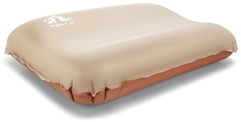 Night Cat Self-Inflatable Camping Pillow: Lightweight Comfortable Memory Foam Pillow for Outdoor Travel Car Camp