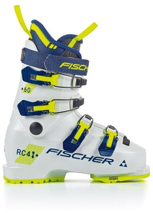 Stivali da sci per bambini/ragazzi – Fischer RC4 60 JR Junior – MP25.5 EU40 – Colore: Snow – Scarponi da sci per bambini/ragazzi – Flex 60 – Stivali da sci per ragazzi – GripWalk