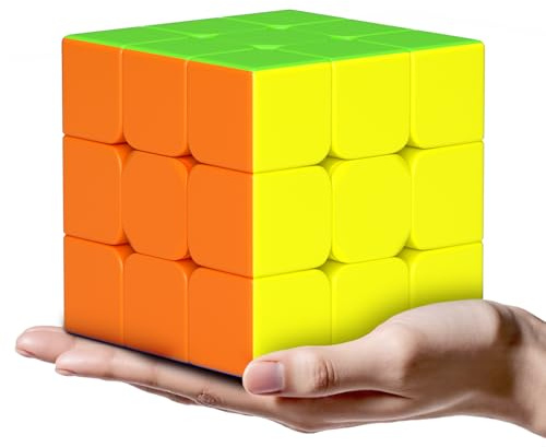 ROXENDA 3x3x3 (9 cm) Cubo Mágico Gigante - Cubo de Alto Rendimiento sin Pegatinas, Ideal para Públicos Diversos