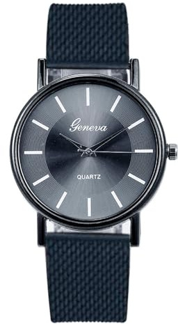 Talking Klockor End Quartz Watch Urmärkande Glas Blå Damklocka