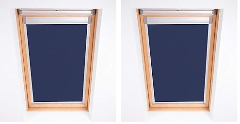 Bloc Skylight Blind for Velux Roof Windows Blockout, Navy, MK04 (Pack of 2)