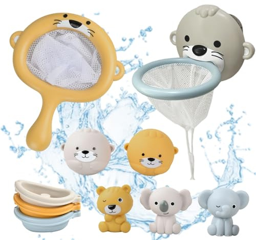 10PCS Jouet de Bain Bébé, Silicone Jouets à Presser Sensoriels, Jouets de Piscine Animaux Jouets Flottants, Baignoire Jouets d'eau Compressibles pour Enfant 1 2 3 4 5Ans