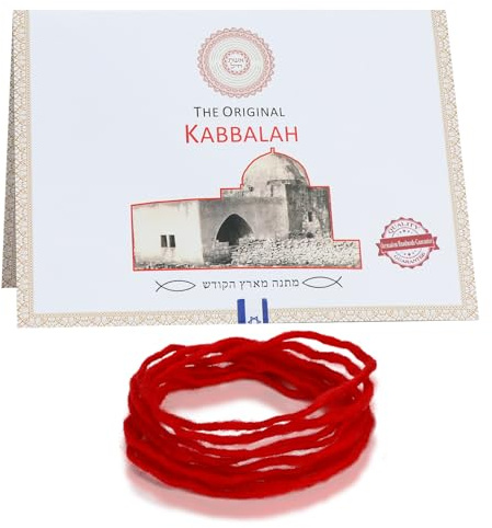 Bracelet Rouge de la Kabbale, Bracelet Rouge Israélien Original 1.5M, Porte-Bonheur Béni sur la Tombe de Rachel, Instructions et Certificat D'authenticité Inclus aux Hommes, Femmes et Amoureux