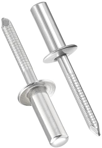 TOP-VIGOR Blind Rivets 6.4mm x 20mm, 304 Stainless Steel Closed End Pop Rivets for Metal, Sealed Steel Rivets with Pull Mandrel for Construction, Machinery & Furniture, 25 Pack