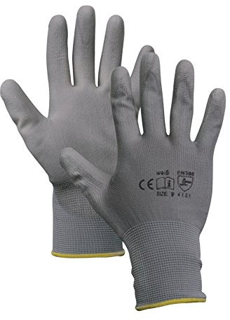 Montagehandschuhe - 12 Paar - Arbeitshandschuhe - Farbe: grau - 10 (XL)