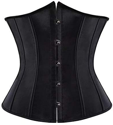 Josamogre Unterbrust Korsett Damen Corset Corsage Halbbrust Top Underboob Gothic Burlesque Sexy Schwarz M