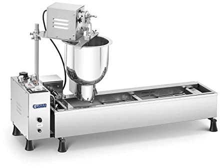 Royal Catering Stainless Steel Donut Machine, Professional, 3000W - 450 Donuts/h, Non Stick Coating, 10L