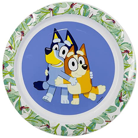 Plato infantil reutilizable de plástico apto para microondas de Bluey