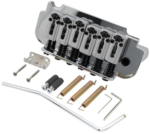 Musiclily Pro 54mm Rollen Saitenreiter 2-Punkt Tremolo Bridge Steg für Import Strat Style E-Gitarre, Chrom
