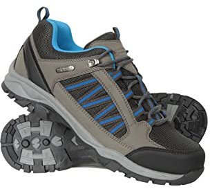 Mountain Warehouse Path Mens Walking Shoes - Waterproof Gym Shoes, Breathable Running Shoes, Mesh Lining with High Traction Sole Hiking Boots - for Stability & Grip Dark Grey Adult Shoe Size 10