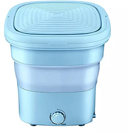 Lavatrice Portatile Mini Asciugatrice Elettrico Basso Consumo Centrifuga Salvaspazio Blu Ray 260w Pieghevole (Blu,Luce Blu+ozono)