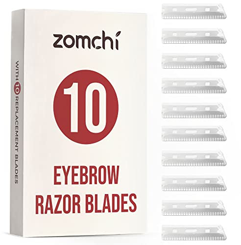 ZOMCHI Lametta Rasoio per Sopracciglia - 10 lame per rasoio per sopracciglia - Ricariche Lama per Sopracciglia - Lame Per Rasoio Per Lamette Per Sopracciglia e Viso