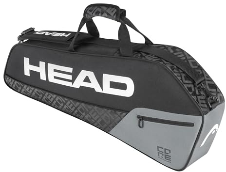 HEAD Core 3R Pro Tennis Racquet Bag, Holds 3 Racquets, Adjustable Strap, Black