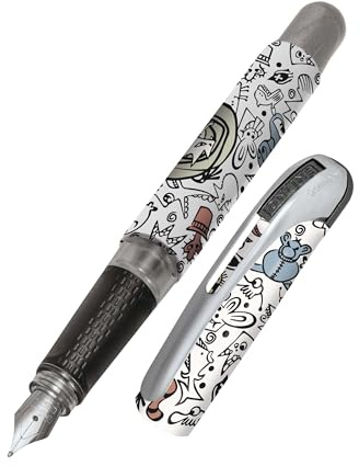 Online Stylo à encre College Angry Animals│ stylo plume ergonomique pour l'école │ plume moyenne, zone de préhension toucher soft │ pour cartouches d'encre standard │ rechargeable │idéal pour enfants