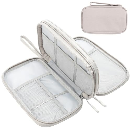Procase Sac Rangement Cable à 3 Couches, Pochette Cable Voyage Portable, Organisateur Accessoires Électronique pour Chargeurs, Banques d'alimentation, Adaptateurs, Disque Dur Externe –Gris