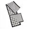 GIMIRO Satin Seidenschal Doppelschichten 150 x 16cm Krawatte Blumen Taillengürtel für Blazer, Mantel, Kleid (6# Black/White Houndstooth Unisex)