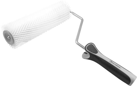 ROLLINGDOG Spiked Roller-230mm Spiked Flooring Aeration Roller with 12mm Teeth for Self Leveling Concrete, Spiked Screeding Compound Roller for Cement Concrete Paint