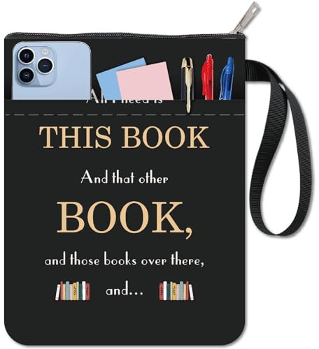 craspire Word Book Covers Schwarze Buchhülle Buchschutz Für Taschenbücher Waschbarer Buchumschlag Aus Stoff Mit Reißverschluss Und Zusätzlicher Hüllentasche Für Buchliebhaber Geschenke