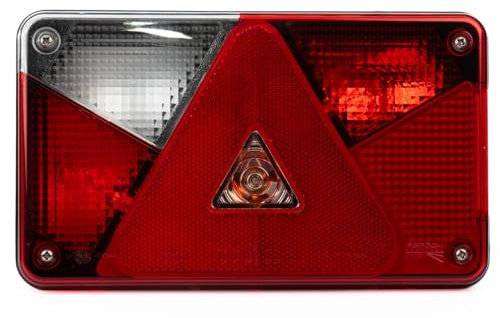 ASPÖCK Feu Arrière Gauche Multipoint V – 6 Fonctions – Connecteur 5 Broches Baïonnette – IP54 – Homologué E9 ADR Zone 2 – Éclairage Remorque 12/24 V