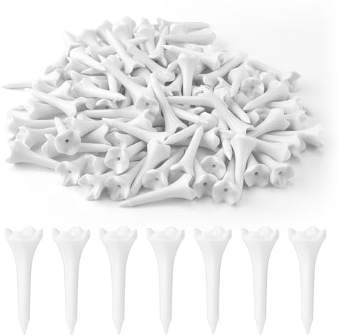 Gosknor 100 Uds Tees de Golf Plástico, 3,9cm Tees de Golf de 4 Puntas Tees de Golf Cortos Alta Visibilidad para Hierros Par Tres Campo de Prácticas Híbridos Accesorios de Entrenamiento de Golf