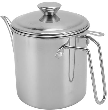 Contenitore per Grasso per Pancetta da 1,4 Litri con Filtro, Contenitore per Olio in Acciaio Inossidabile Contenitore per Grasso per Pancetta Separatore di Grasso Barattolo di