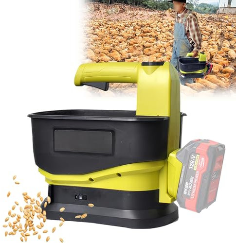 ELIKBH Spargisemi a Batteria, Spargisemi, Spandiconcime Portatile per sementi e fertilizzanti, 5,5 L, per Semi, Alimenti, fertilizzanti